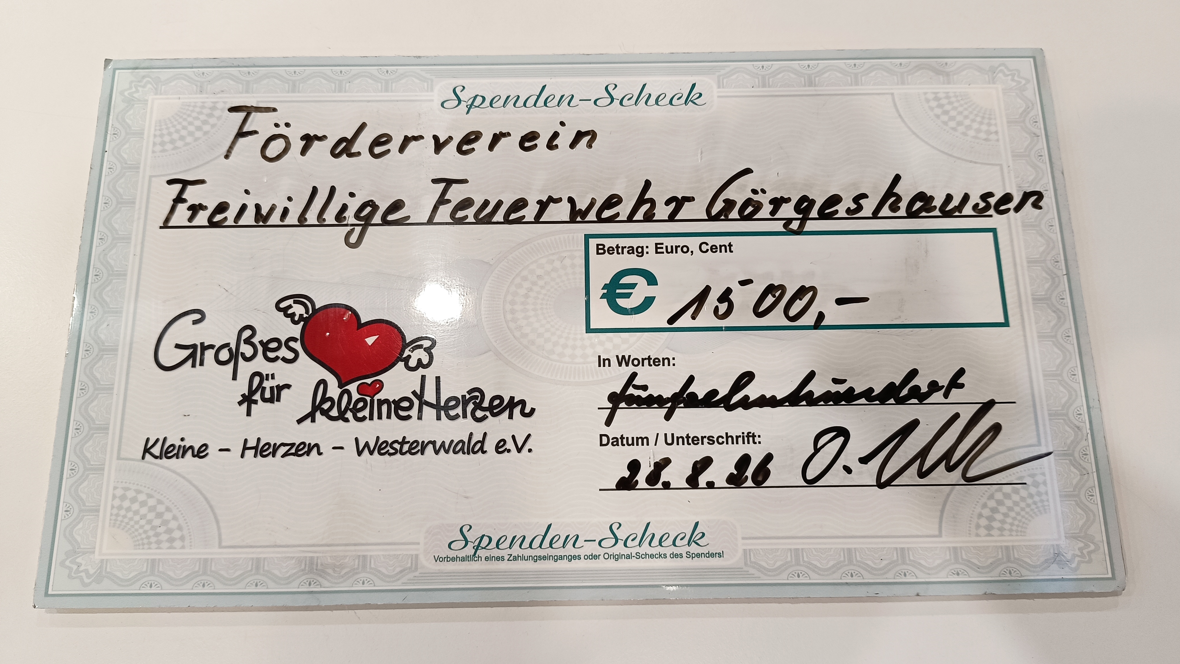Spendenscheck